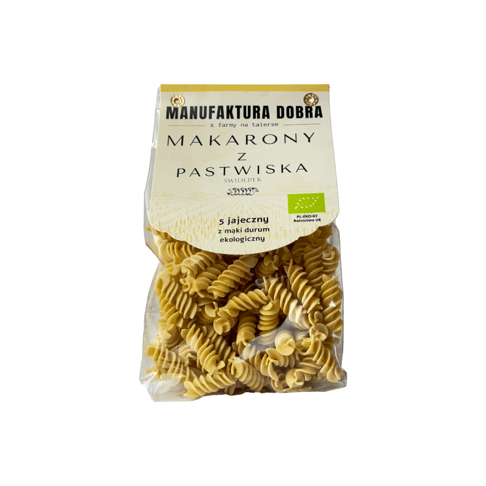 EKO Makarony z Pastwiska – Świderek DURUM 5-jajeczny – 250 g